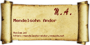 Mendelsohn Andor névjegykártya